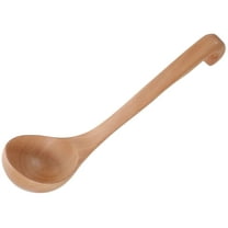 Arborister Wooden Soup Ladle Bamboo Kitchen Tool Mixing Ladle White Porcelain Spoon