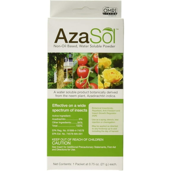 Arborjet AzaSol Next Generation Neem Botanical Water Soluble Powdered Insecticide, .75oz