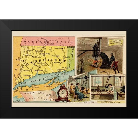 Arbuckle Brothers 18x13 Black Modern Framed Museum Art Print Titled - Connecticut