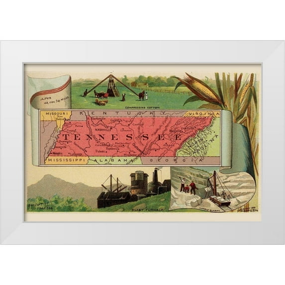Arbuckle Brothers 24x17 White Modern Wood Framed Museum Art Print Titled - Tennessee