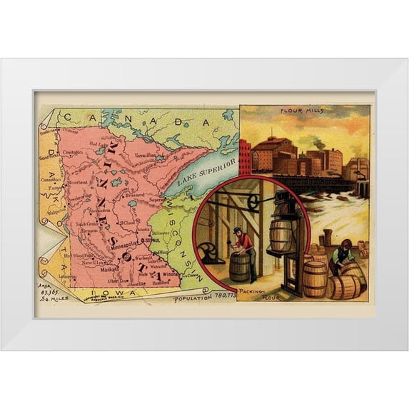 Arbuckle Brothers 32x23 White Modern Wood Framed Museum Art Print Titled - Minnesota
