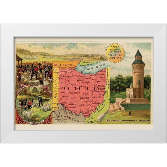 Arbuckle Brothers 32x23 White Modern Wood Framed Museum Art Print Titled - Ohio