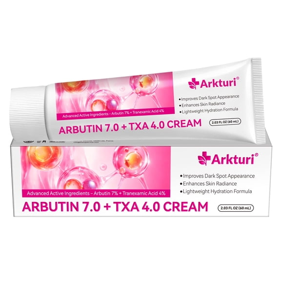 Arbutin Face Cream, Supports Glowing, Radiant-Looking Skin, Improve the Uneven Skin Tone, Hydrating & Lightweight, with Arbutin, Tranexamic Acid, and Niacinamide, 2.03fl.oz/60ml