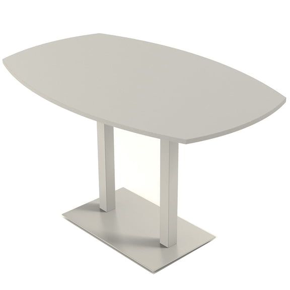 Arc Boat Bistro Height Meeting Table Double Metal Base 46x72 Bar Table