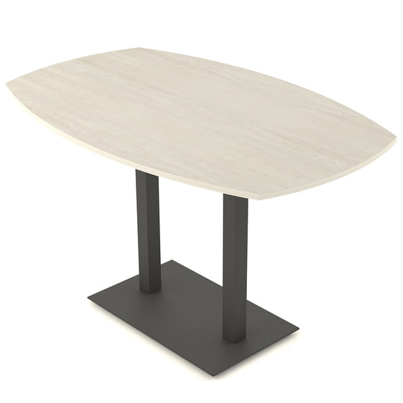 Arc Boat Bistro Height Meeting Table Double Metal Base 46x72 Bar Table