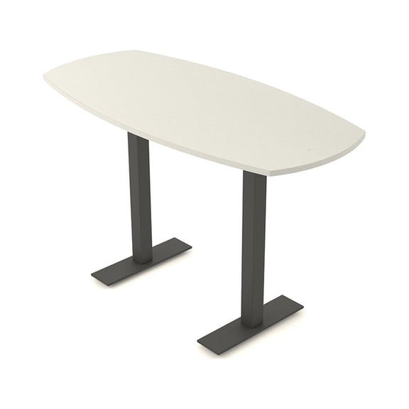 Arc Boat Bistro Height Meeting Table T-Shape Metal Base 34x70 Bar Table