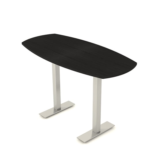 Arc Boat Bistro Height Meeting Table T-Shape Metal Base 34x70 Bar Table