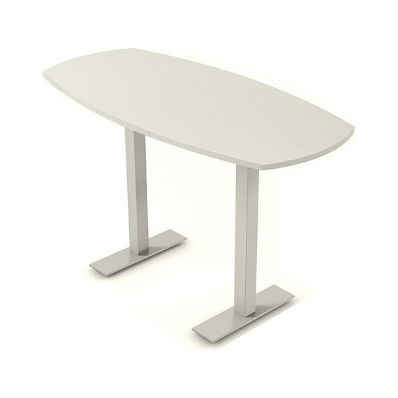 Arc Boat Bistro Height Meeting Table T-Shape Metal Base 34x70 Bar Table
