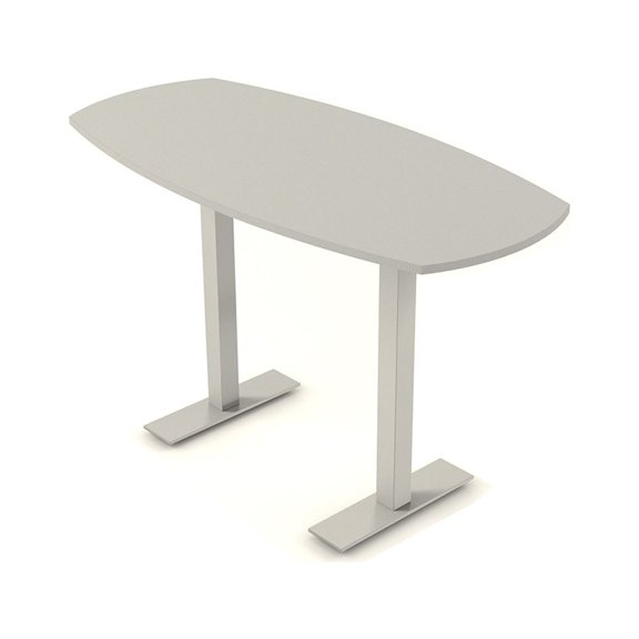 Arc Boat Bistro Height Meeting Table T-Shape Metal Base 34x70 Bar Table