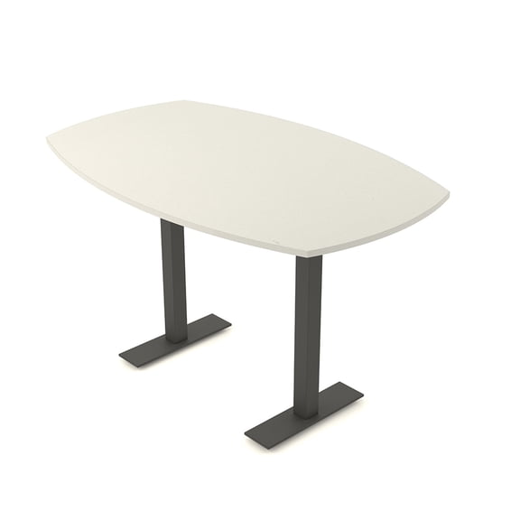 Arc Boat Bistro Height Meeting Table T-Shaped Metal Base 46x72 Bar Table