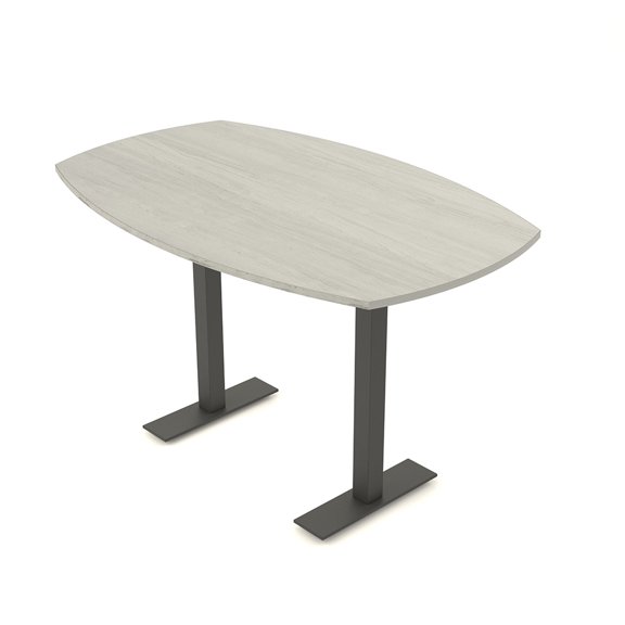 Arc Boat Bistro Height Meeting Table T-Shaped Metal Base 46x72 Bar Table