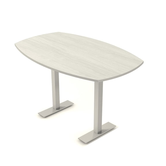 Arc Boat Bistro Height Meeting Table T-Shaped Metal Base 46x72 Bar Table