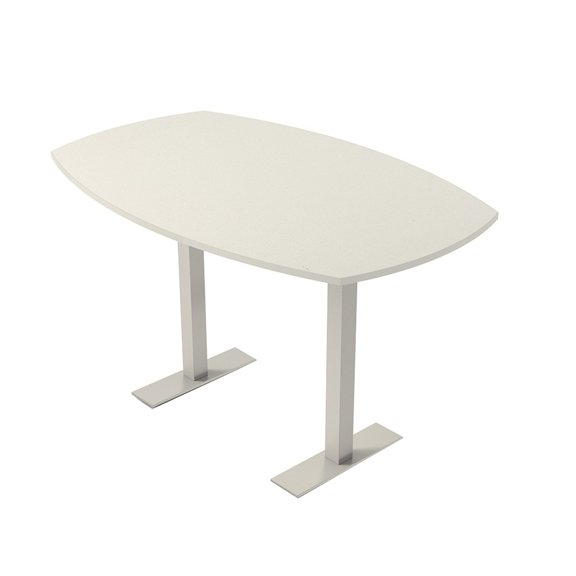 Arc Boat Bistro Height Meeting Table T-Shaped Metal Base 46x72 Bar Table