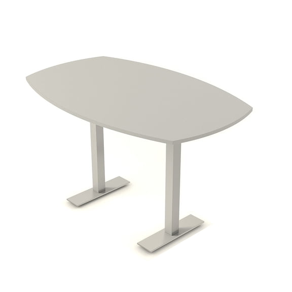 Arc Boat Bistro Height Meeting Table T-Shaped Metal Base 46x72 Bar Table