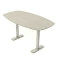 thumbnail image 1 of Arc Boat Bistro Height Meeting Table T-Shaped Metal Base 46x84 Bar Table, 1 of 4
