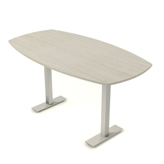 Arc Boat Bistro Height Meeting Table T-Shaped Metal Base 46x84 Bar Table