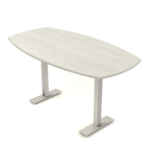 Arc Boat Bistro Height Meeting Table T-Shaped Metal Base 46x84 Bar Table
