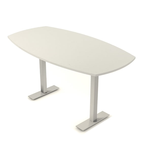 Arc Boat Bistro Height Meeting Table T-Shaped Metal Base 46x84 Bar Table