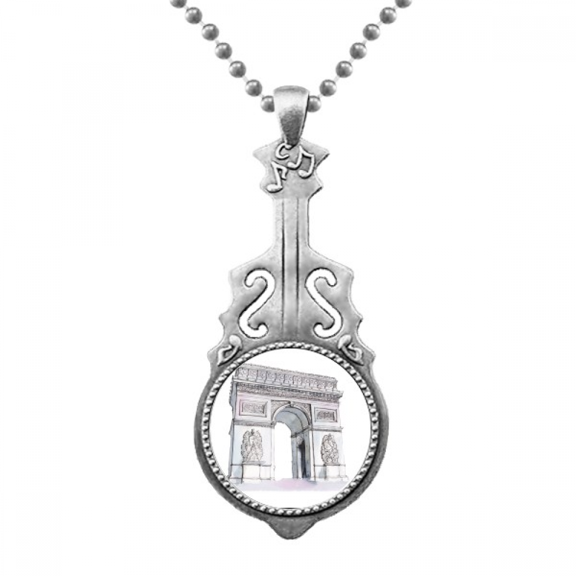 Arc De Triomph in Paris France Pendant Jewelry Music Guitar Torque Hangtag