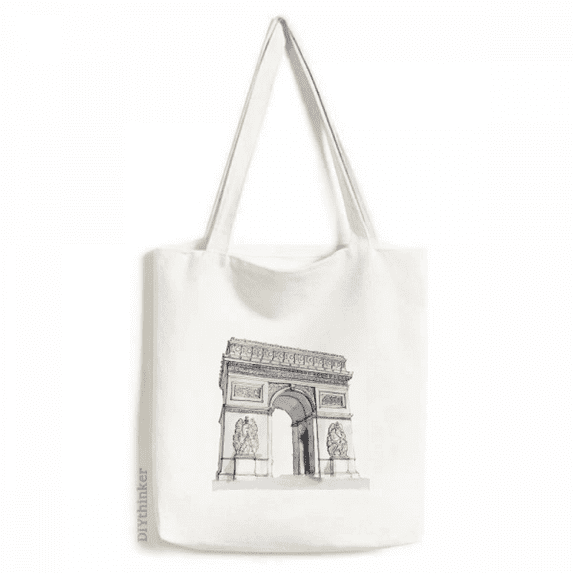 Arc De Triomph in Paris France Tote Canvas Bag Shopping Satchel Casual Handbag