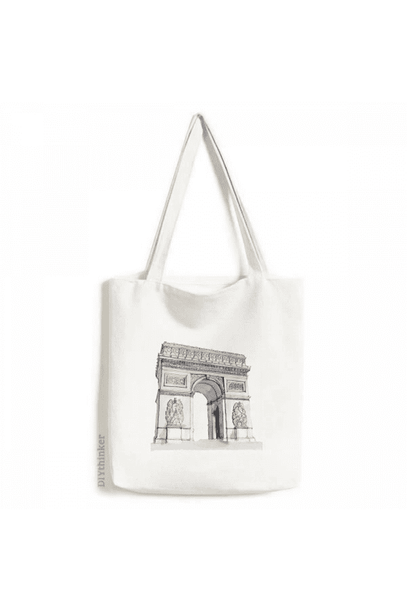 Arc De Triomph in Paris France Tote Canvas Bag Shopping Satchel Casual Handbag