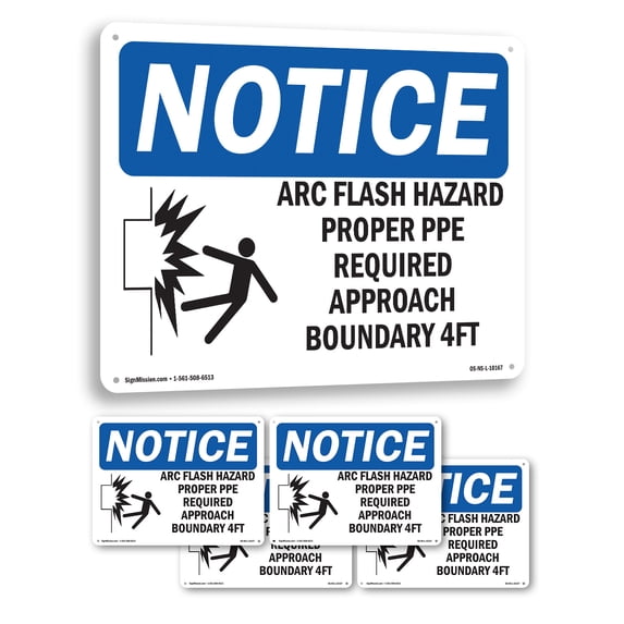 Arc Flash Hazard Proper PPE OSHA Notice Rigid Plastic Sign 10 Inch x 7 ...