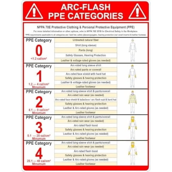 Arc Flash PPE Category Sign Arc Flash Signs L3199 Metal Tin Sign 8x12 Inch