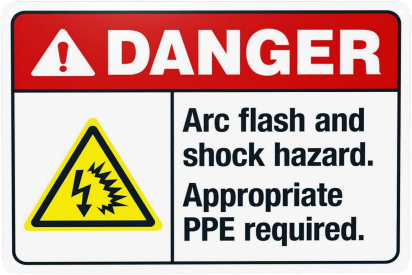 Arc Flash And Shock Hazard Appropriate PPE Required Warning Signs ...