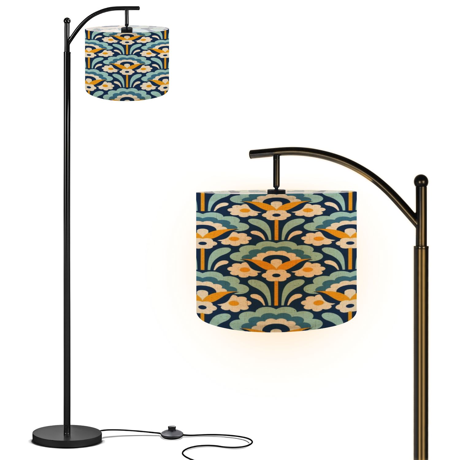 View of Arc Floor Lamp, 3 Color Temperatures Modern Floor Lamps Blue Modern ...