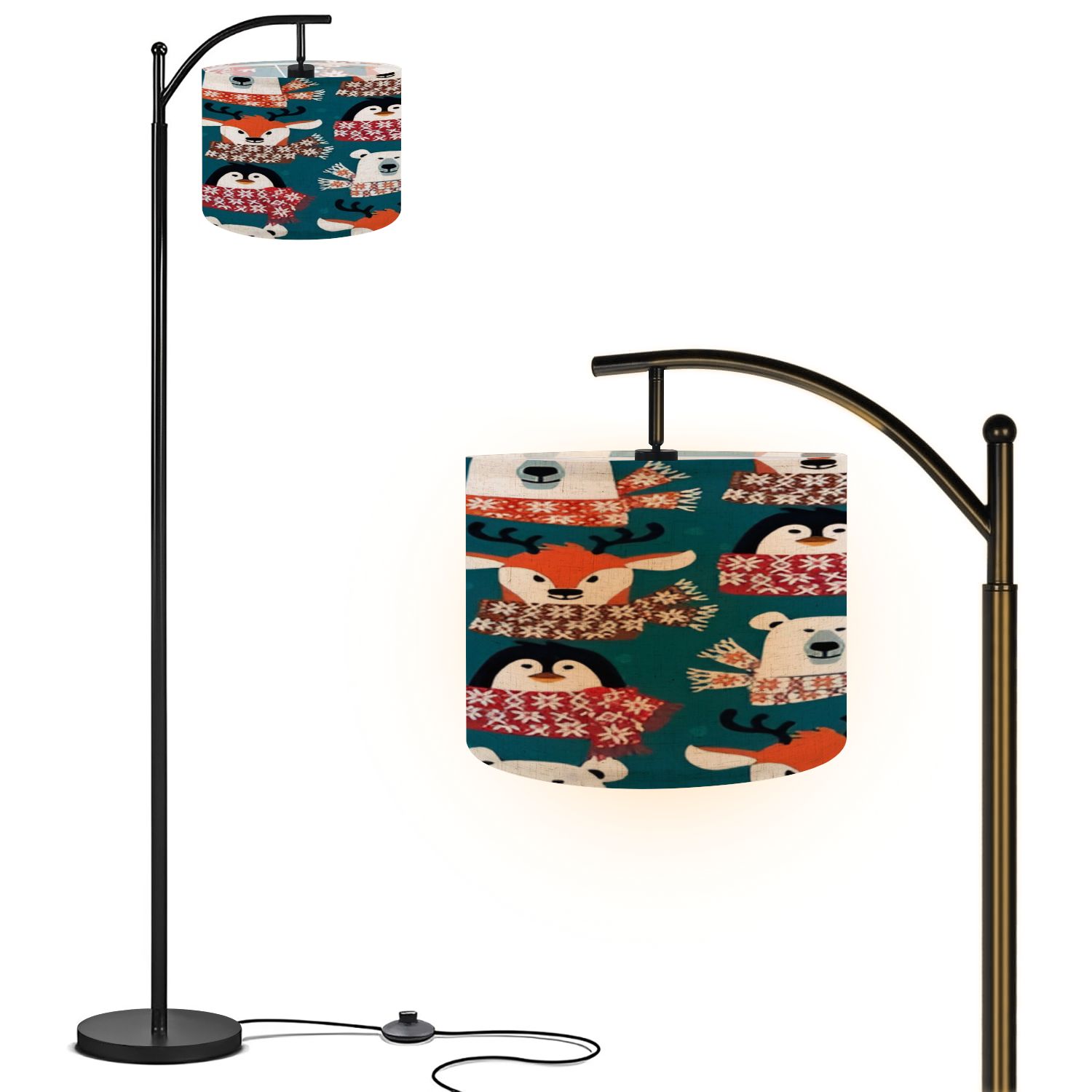 Arc Floor Lamp, 3 Color Temperatures Modern Floor Lamps Bear penguin ...