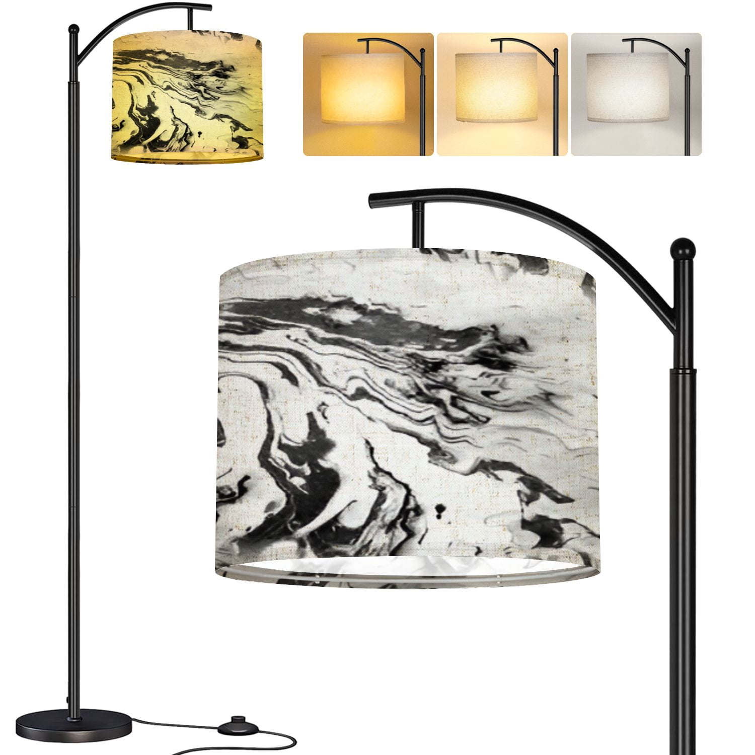 Arc Floor Lamp Abstract seamless Marble colorful art texture Tall ...
