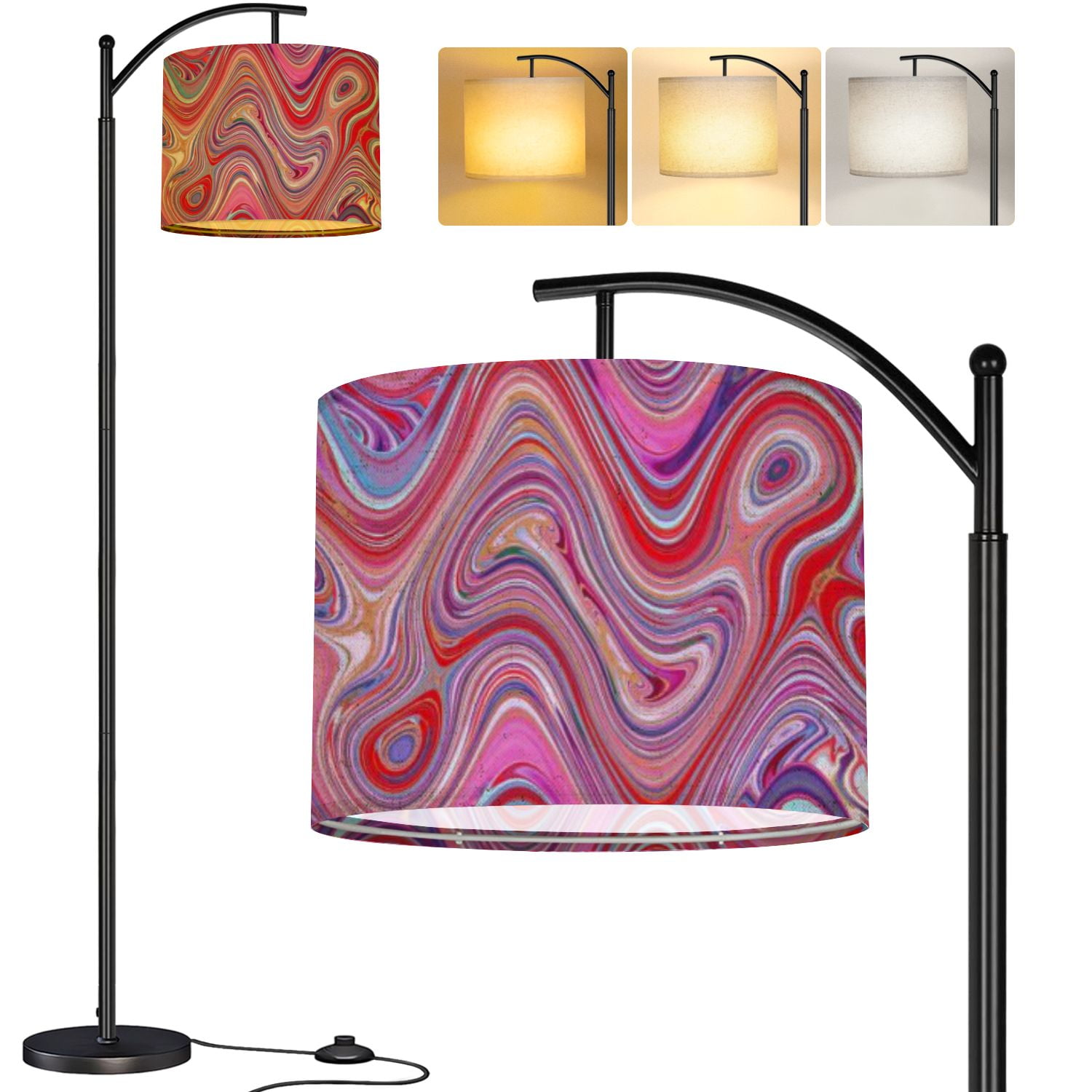 Arc Floor Lamp Abstract texture Tall Modern Standing Lamp LED ...