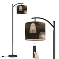 thumbnail image 1 of Arc Floor Lamp with Adjustable Lampshade Cute Ghost Halloween Decor Vintage Painting Spooky Silhouette Ghost Standing Lamp 3 Color Temperatures Dimmable Tall Pole Lamp with Foot Switch for Bedroom, 1 of 8