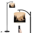 thumbnail image 1 of Arc Floor Lamp with Adjustable Lampshade Deer Forest Rustic Farmhouse Cabin Lodge Hunting Standing Lamp 3 Color Temperatures Dimmable Tall Pole Lamp with Foot Switch for Bedroom, 1 of 8