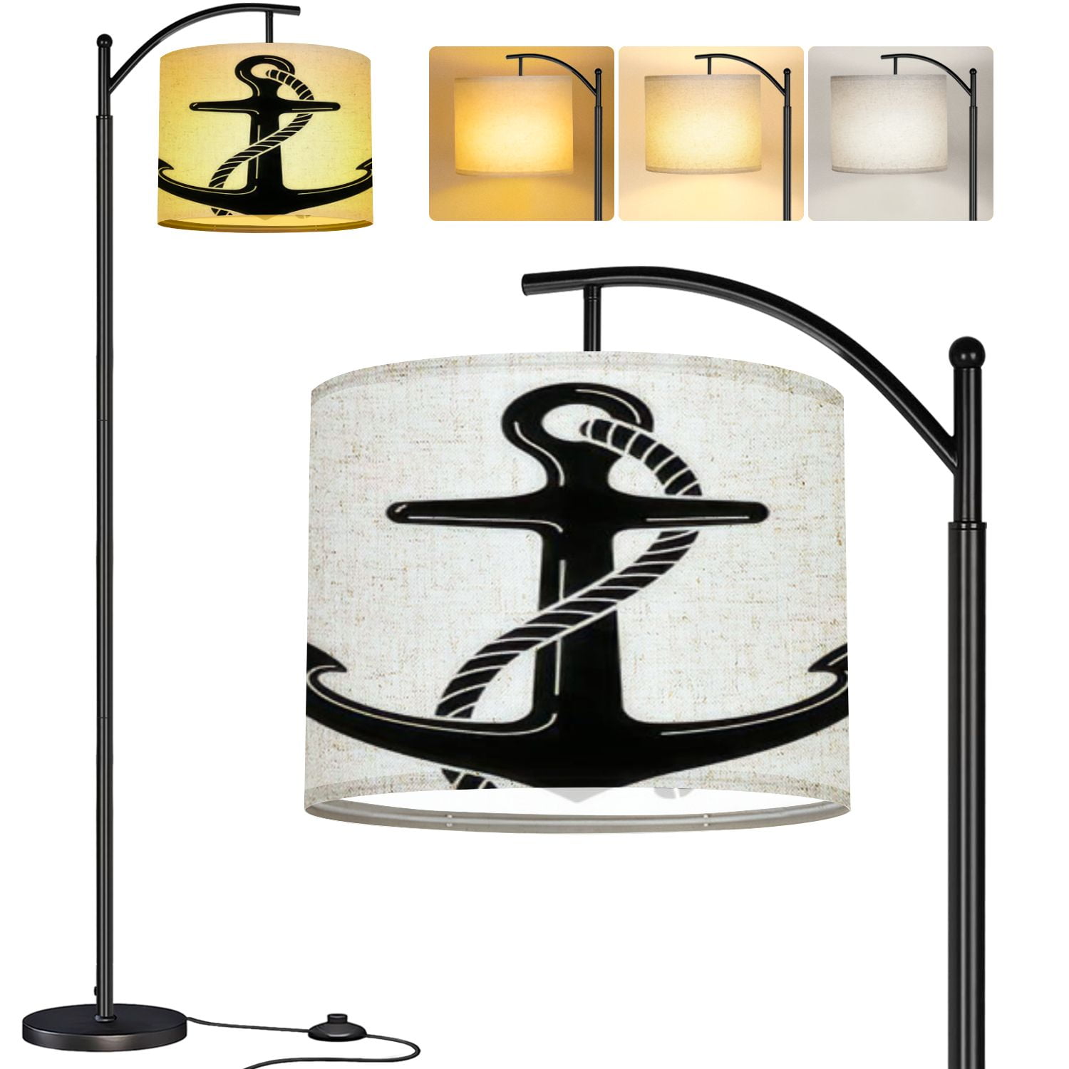 Arc Floor Lamp Anchor Nautical maritime sea ocean boat symbol Tall Arc Floor Lamp Anchor Nautical maritime sea ocean boat symbol Tall