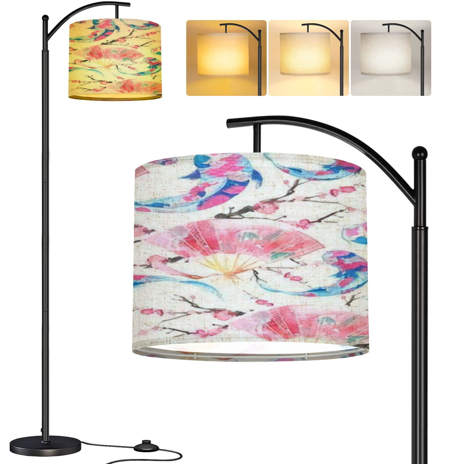 Arc Floor Lamp Asian seamless Japanese carp Chinese cherry blossom ...