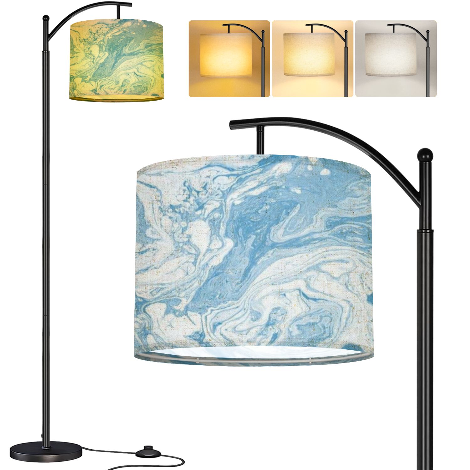 Beautiful Led Lamp Arc Floor Lamp Decorative acrylic texture Light blue white colours ...