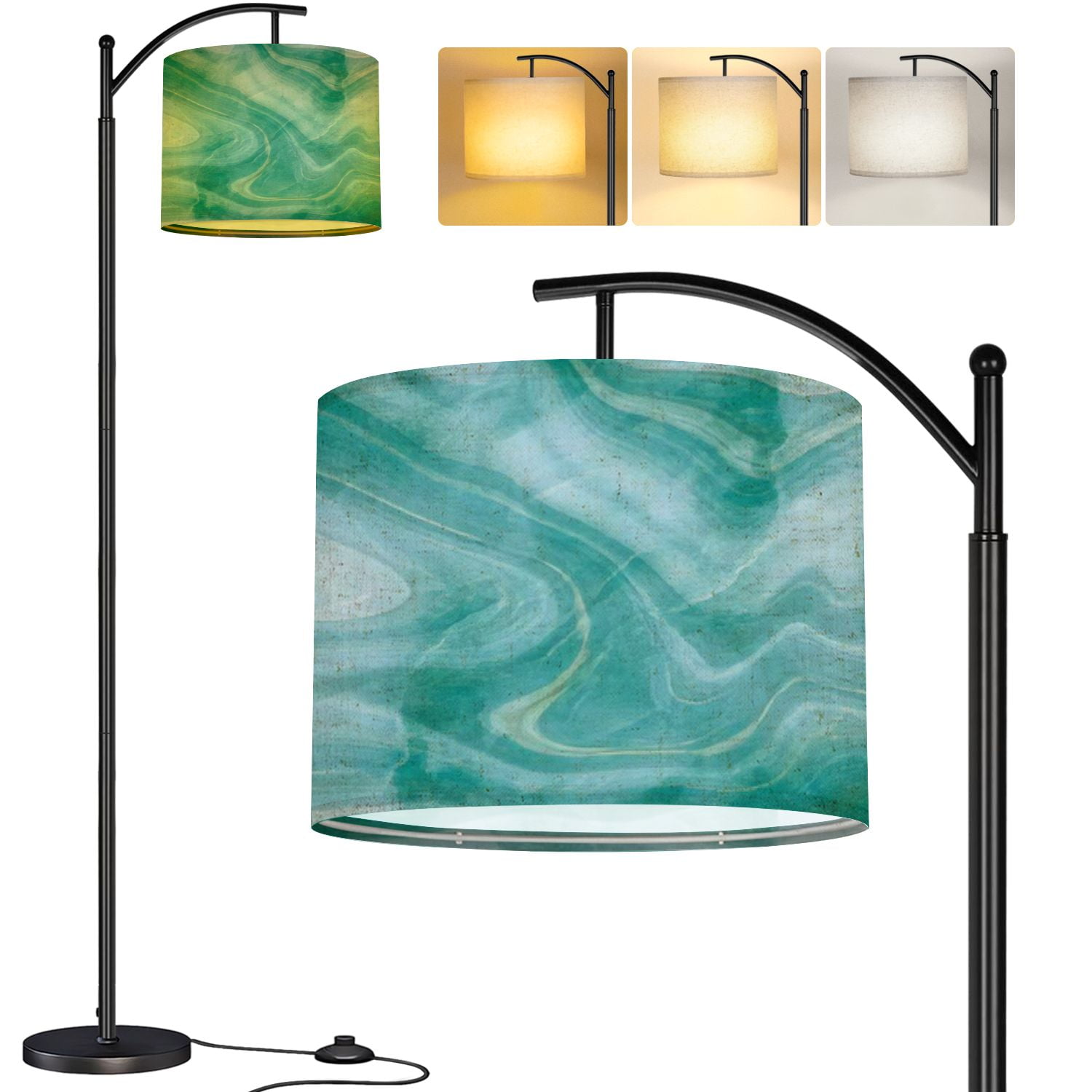 Arc Floor Lamp Green texture abstract texture Tall Modern Standing Lamp ...