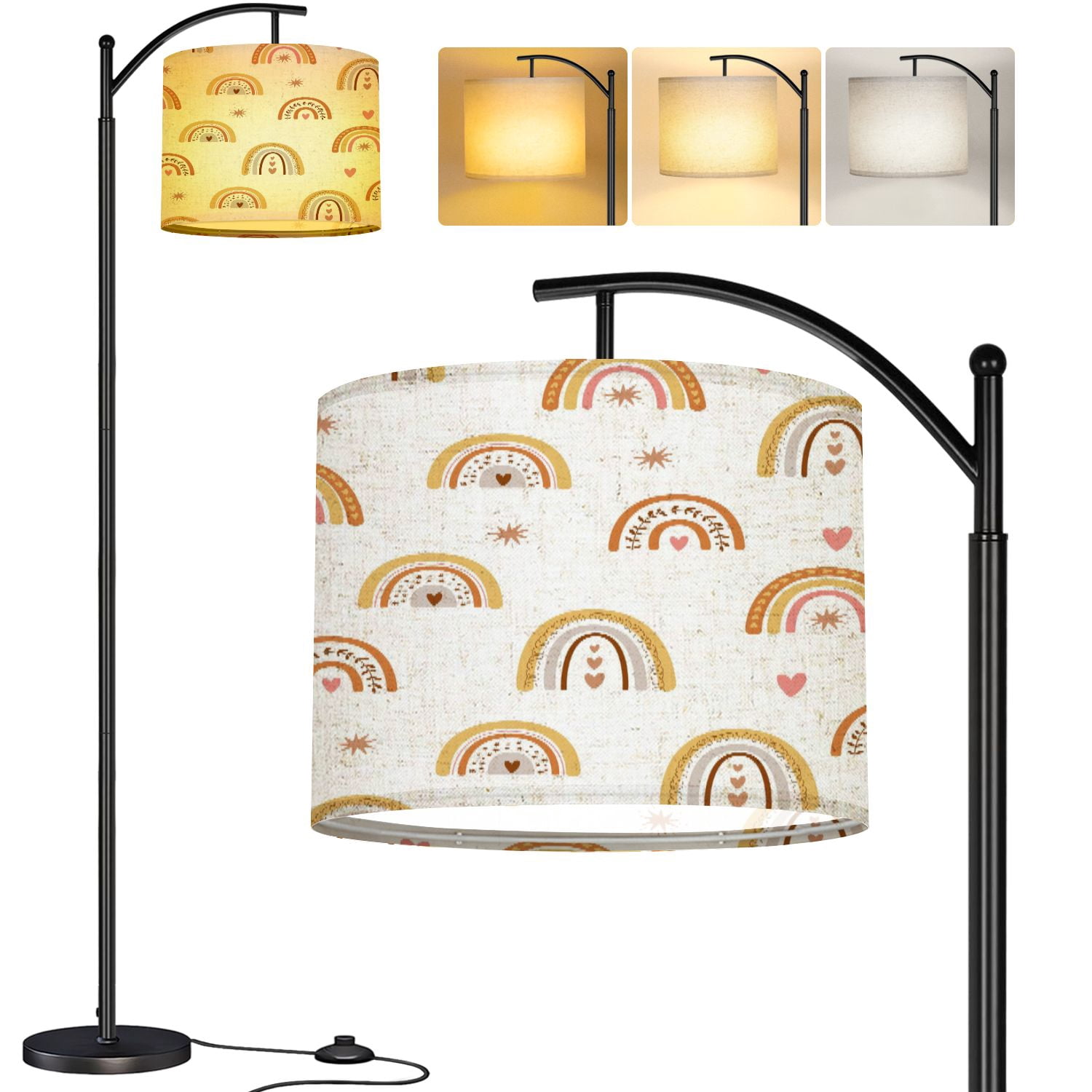 Arc Floor Lamp Kids boho rainbow pattern modern pastel rainbows Baby ...