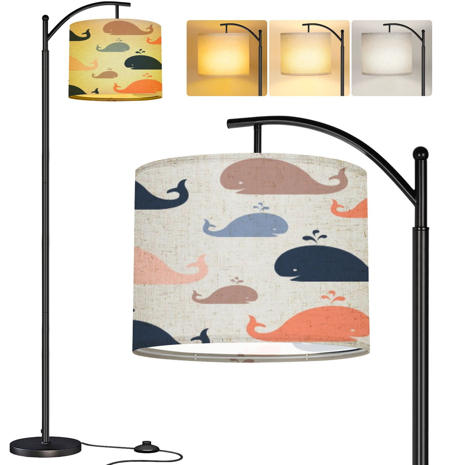 Arc Floor Lamp Kids pattern Seamles pattern whales Sea pattern Tall ...
