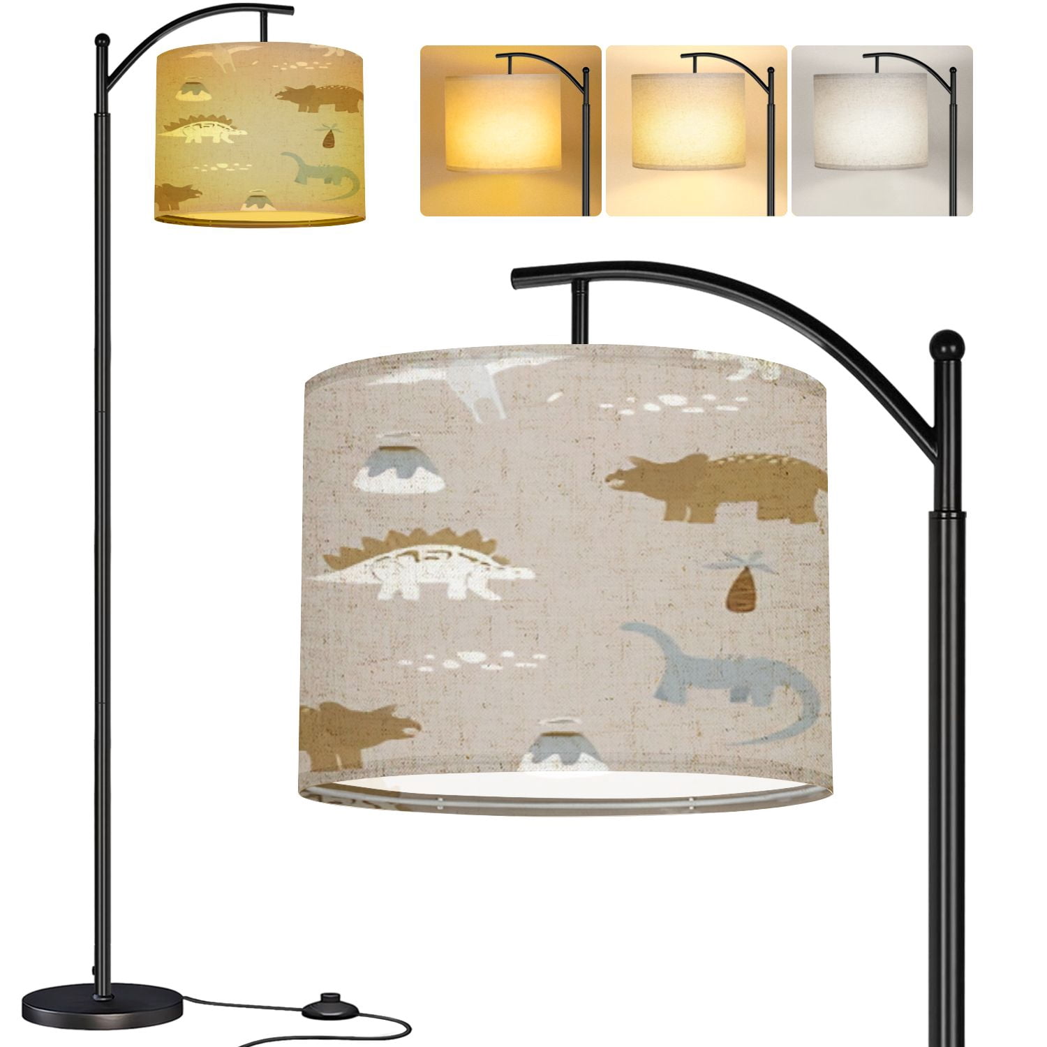 Arc Floor Lamp Kids seamless dinosaurs Cartoon flat animals print dino ...