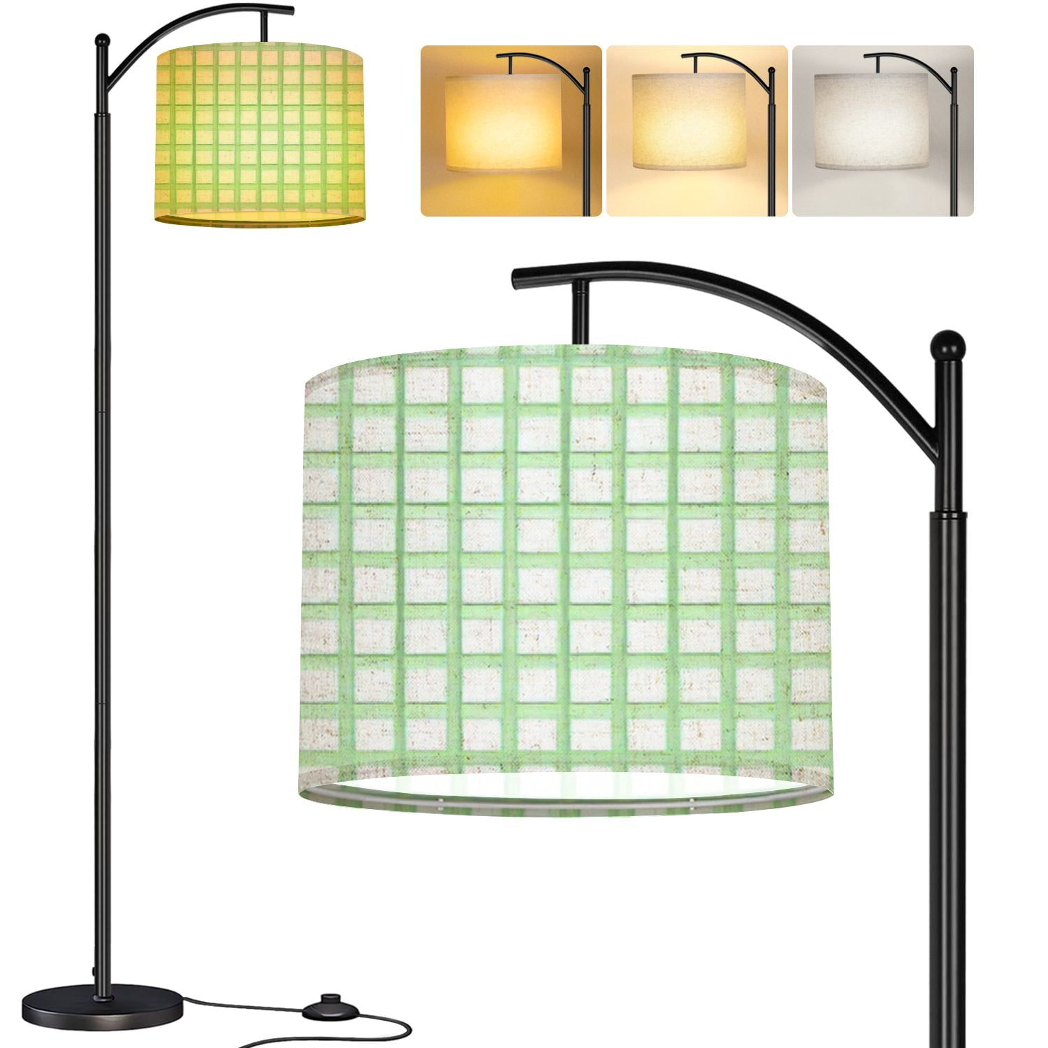 Arc Floor Lamp Light green white pastel checkered Space for graphic ...