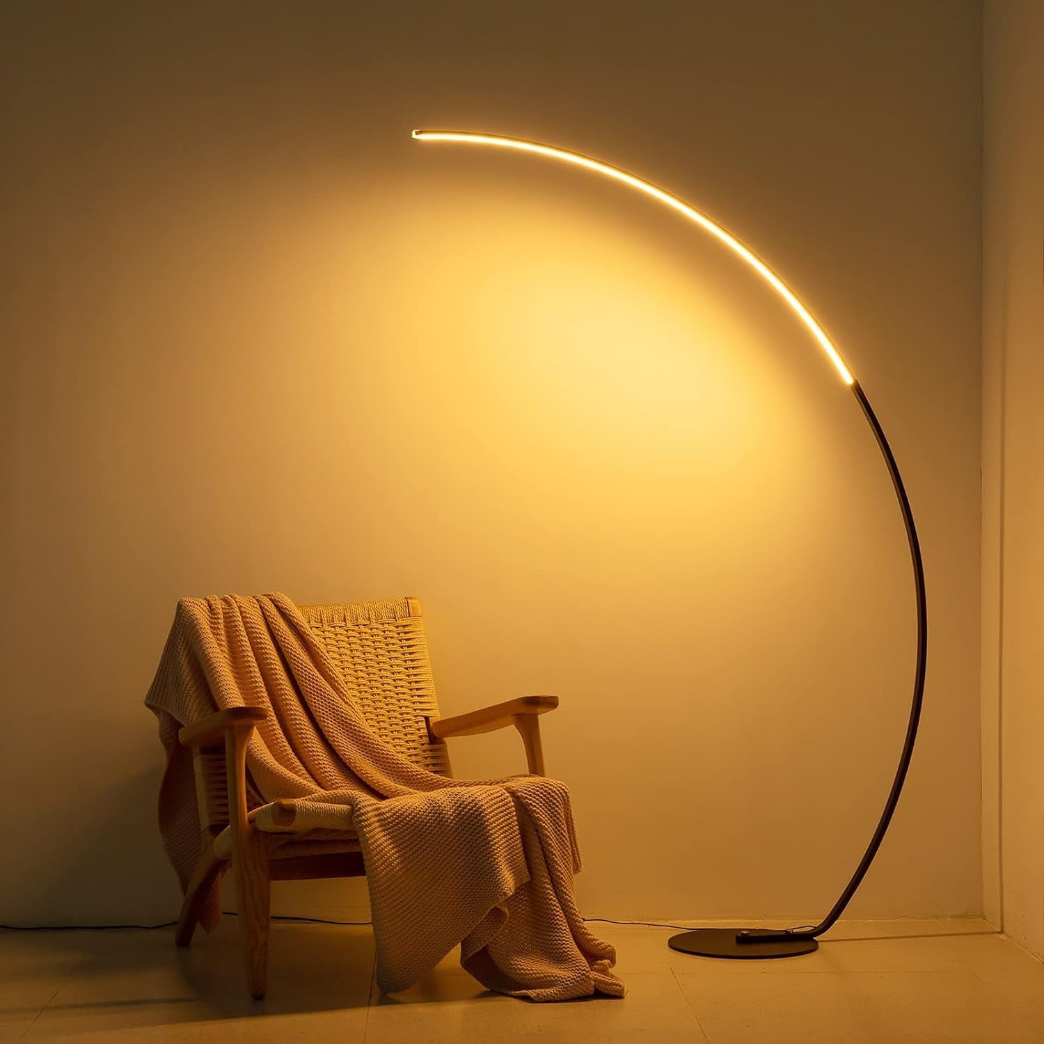 Arc Floor Lamp with Remote Control - Modern LED Floor Lamp with Bright ...