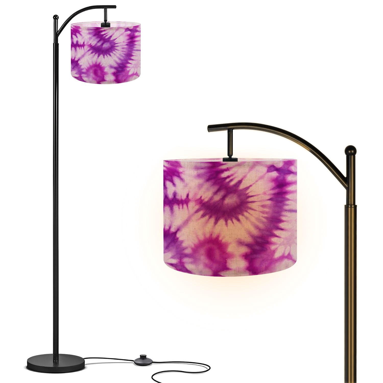 Arc Floor Lamp with Remote, Dimmable Bulb, Art Deco Arched Floor lamp ...