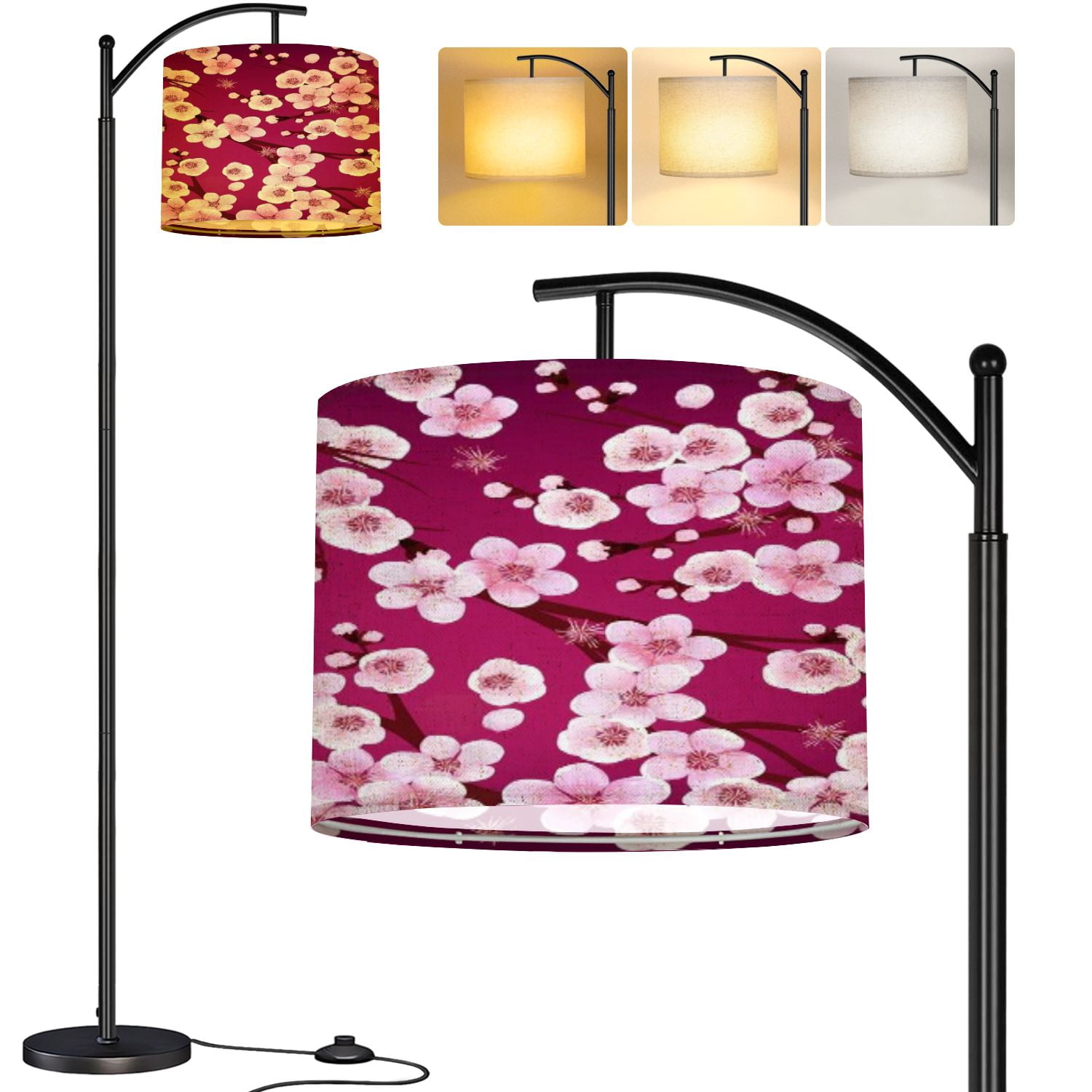 Arc Floor Lamp Seamless Flower Japan Cherry Branch Blooming Flowers ...