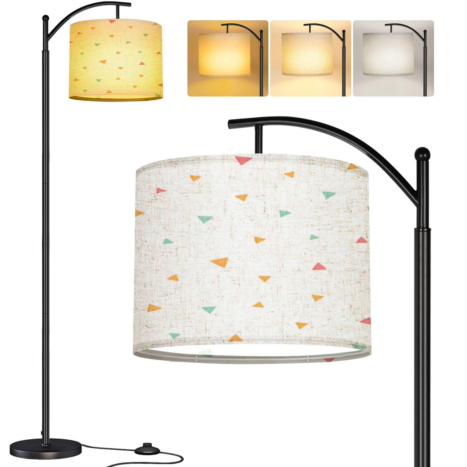 Arc Floor Lamp Seamless pattern small colorful triangles white ...