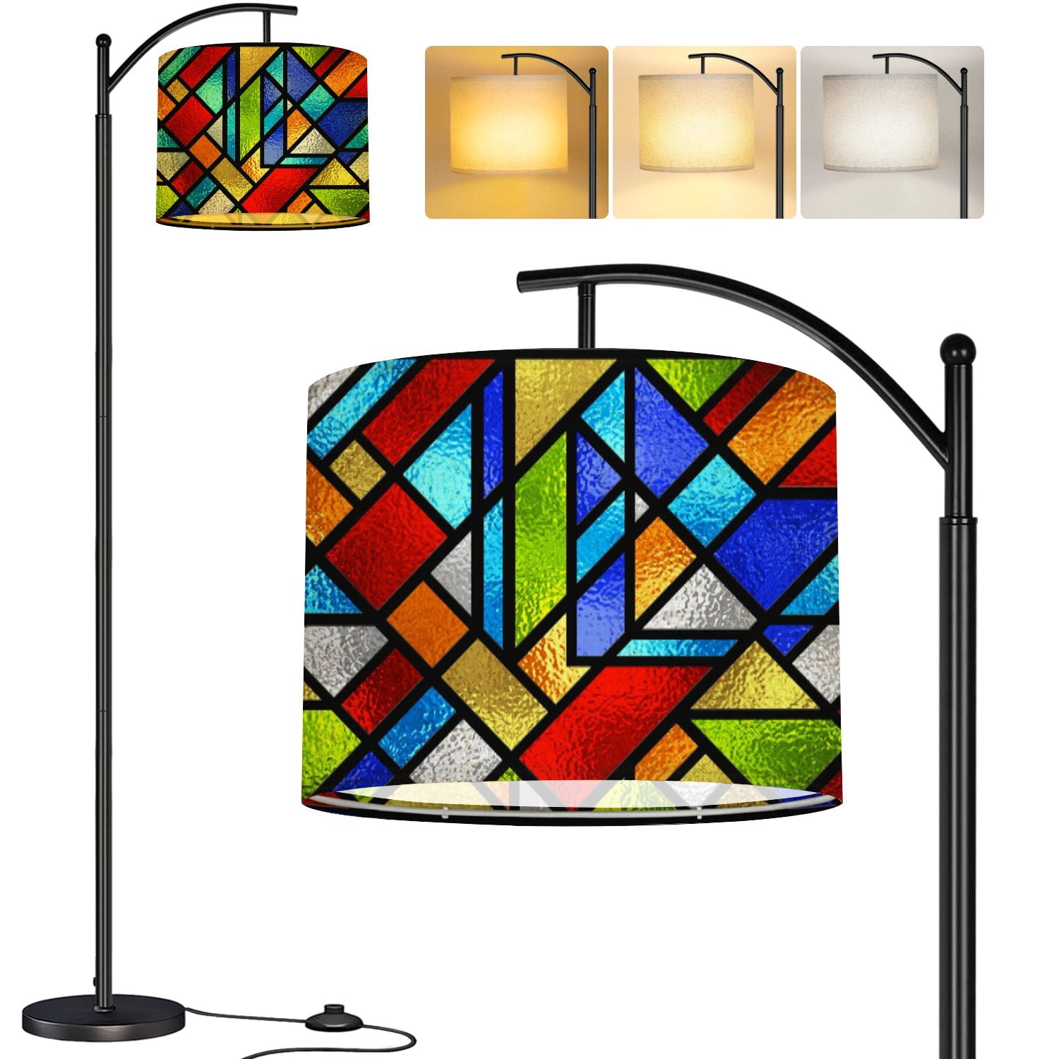 Arc Floor Lamp Stained glass window Abstract colorful stained glass Art ...