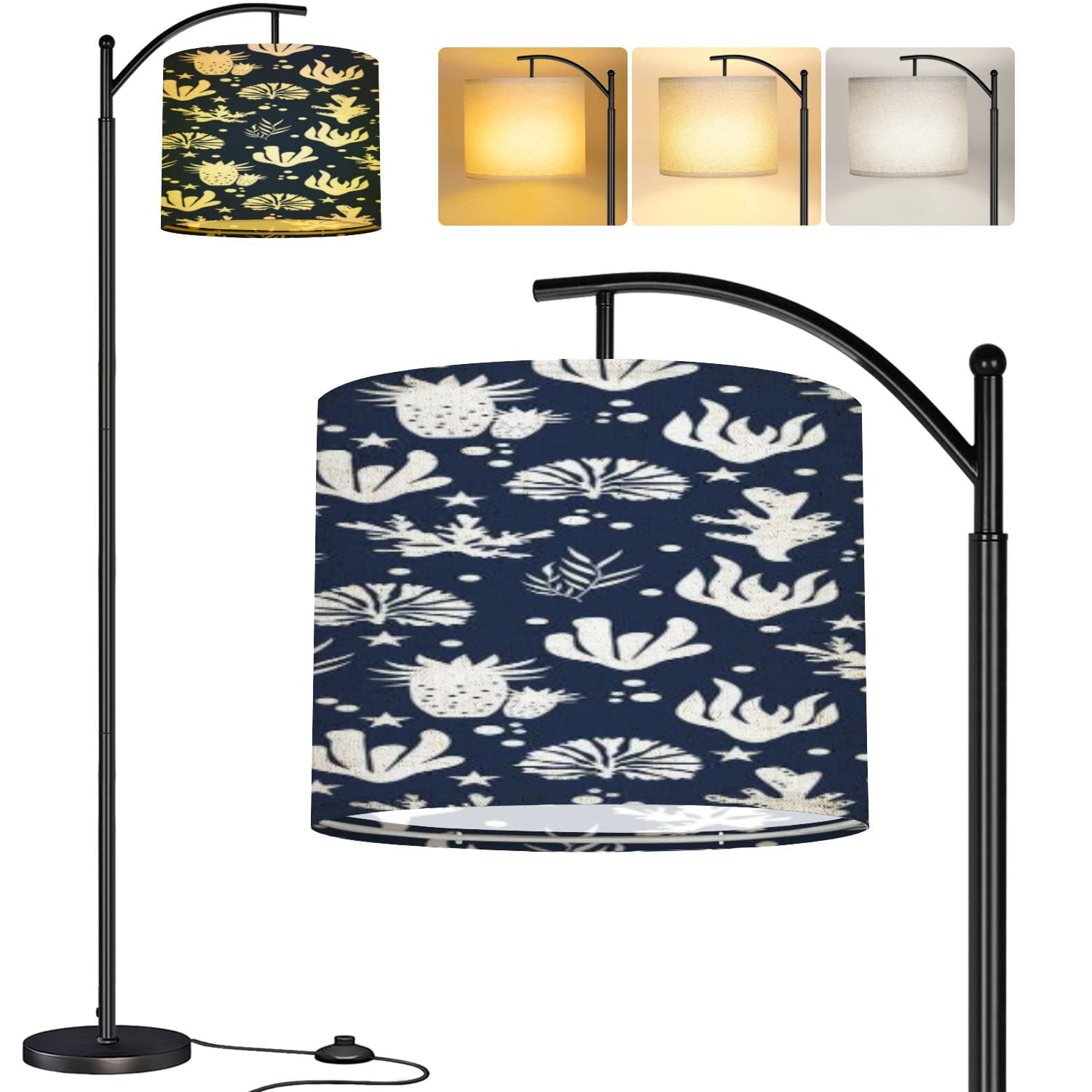 Arc Floor Lamp Underwater seamless pattern Underwater pattern Underwater aquatic Tall Modern ...