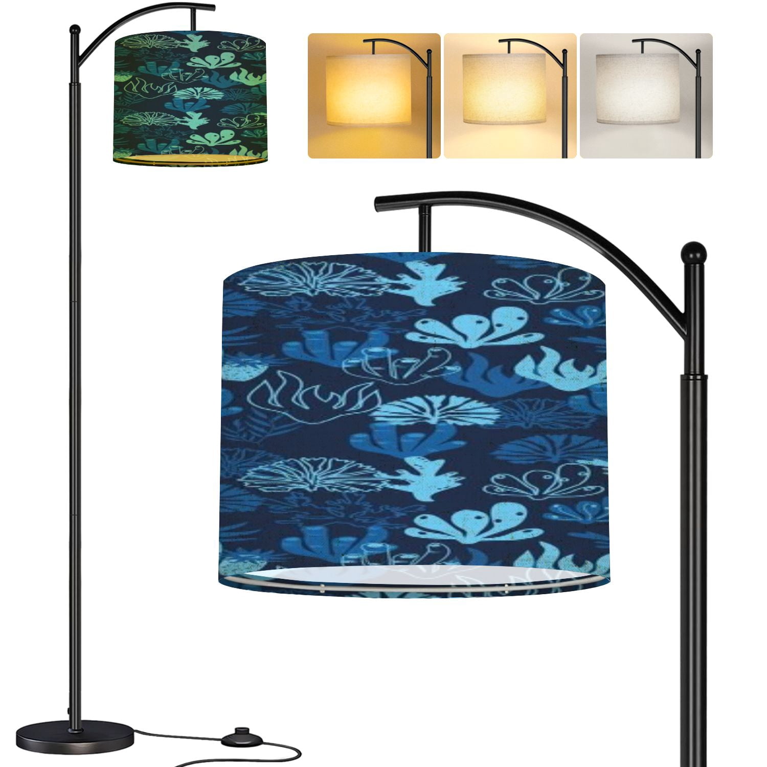 Arc Floor Lamp Underwater seamless pattern Underwater pattern Underwater aquatic Tall Modern ...