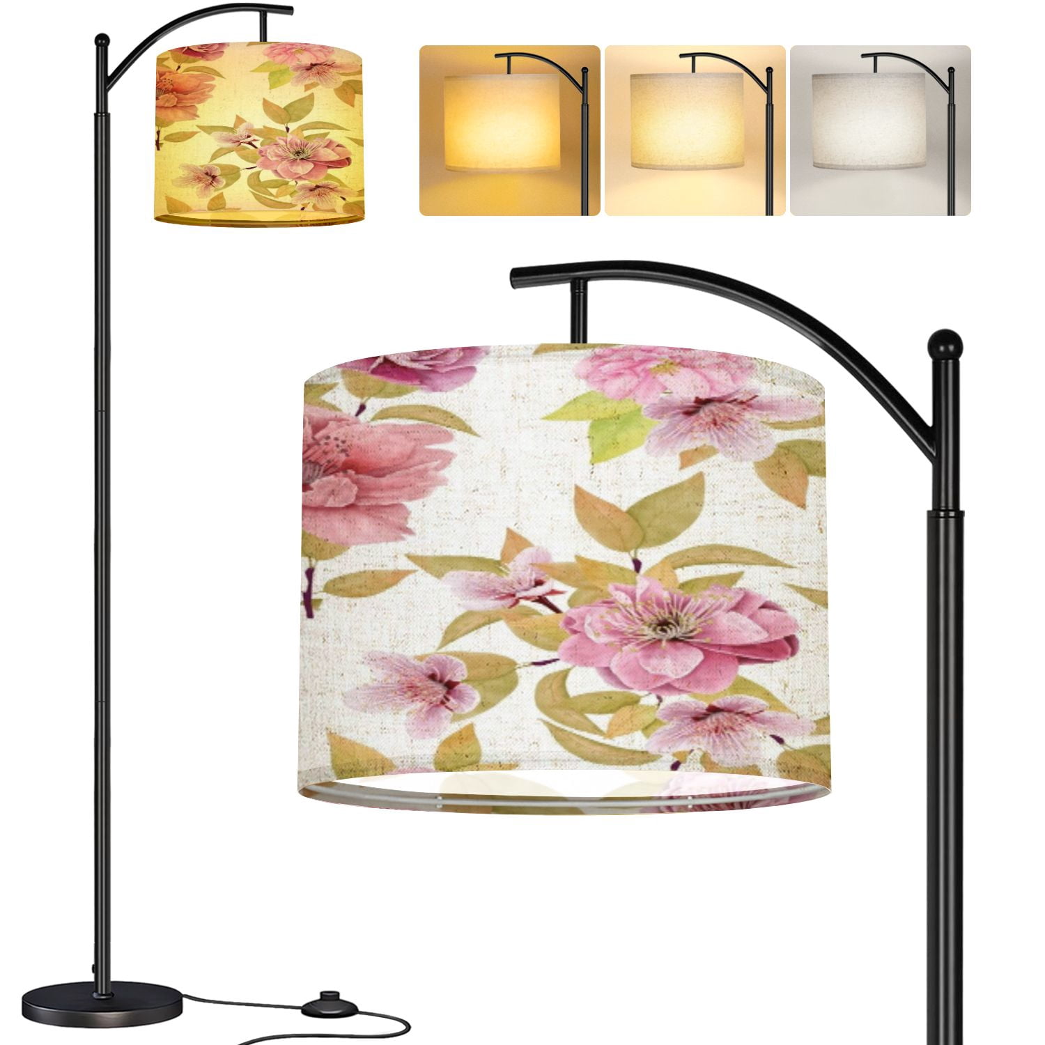 Beautiful Led Lamp Arc Floor Lamp beautiful floral cherry blossom seamless pattern Tall ...